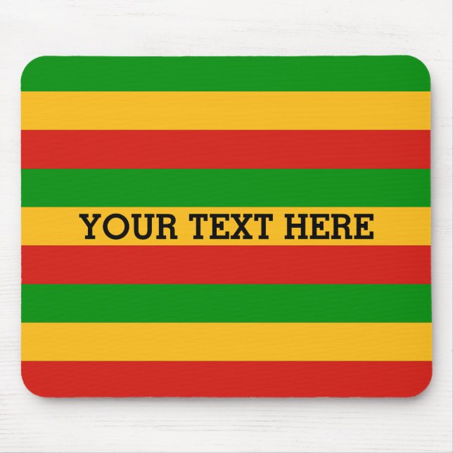 RASTAFARI FLAG COLORS + your text Mouse Pad (Front)
