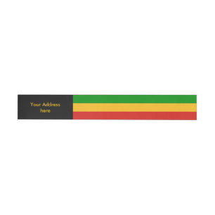 RASTAFARI FLAG COLORS + your text Wraparound Address Label