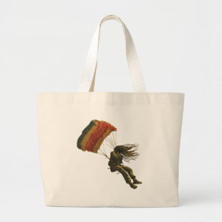 Rastafari leap headfirst for peace large tote bag