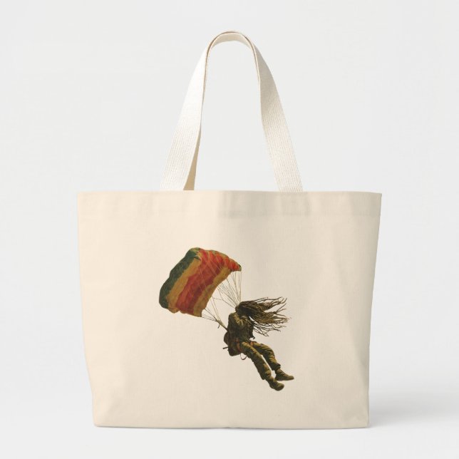 Rastafari leap headfirst for peace large tote bag (Front)