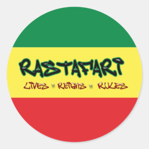 Rastafari vit autocollant de règles de règnes