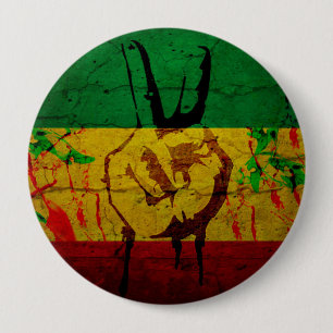 Rastafarian badge 4 inch round button