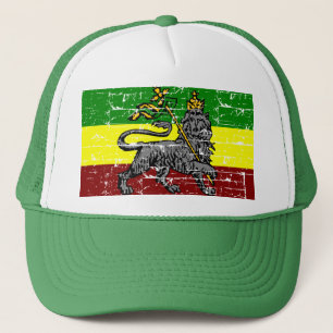 Rastafarian flag design trucker hat