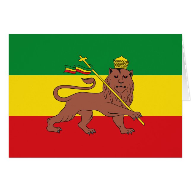 Rastafarian Flag of Ethiopia Lion of Judah (Front Horizontal)