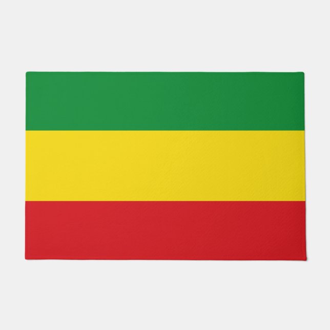 Rastafarian Flag Rasta Ethiopian Doormat (Front)