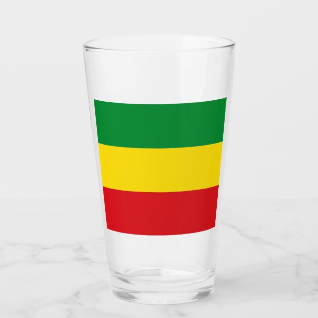 Rastafarian Flag Rasta Ethiopian Glass (Front)