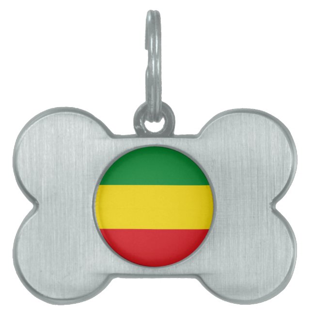 Rastafarian Flag Rasta Ethiopian Pet ID Tag (Front)