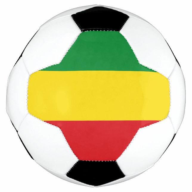 Rastafarian Flag Rasta Ethiopian Soccer Ball (Front)