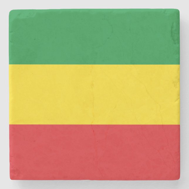 Rastafarian Flag Rasta Ethiopian Stone Coaster (Front)