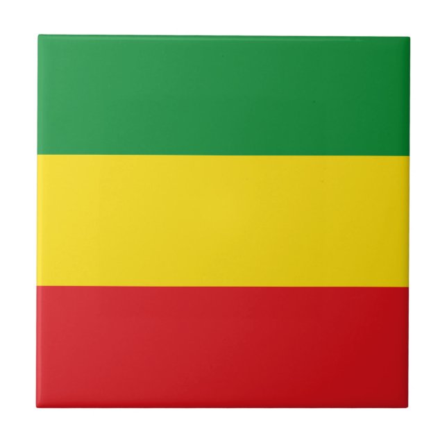 Rastafarian Flag Rasta Ethiopian Tile (Front)