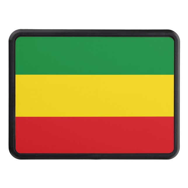 Rastafarian Flag Rasta Ethiopian Trailer Hitch Cover (Front)