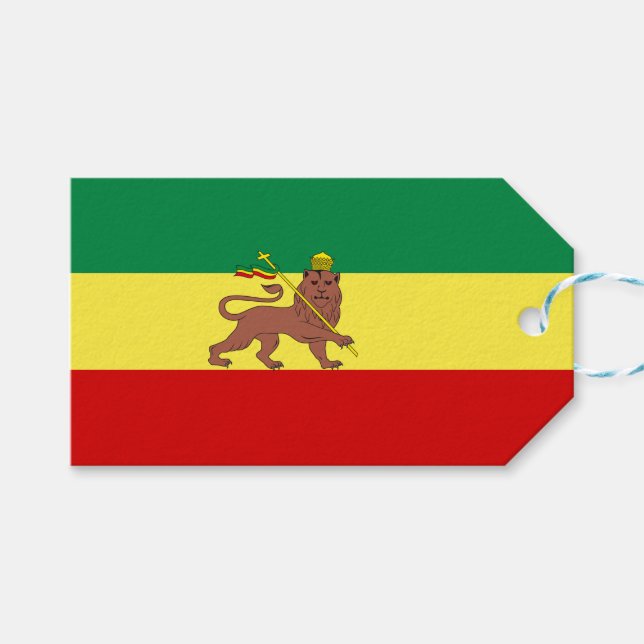 Rastafarian Flag (Rastafarianism) (Rasta) Gift Tag (Front (Horizontal))