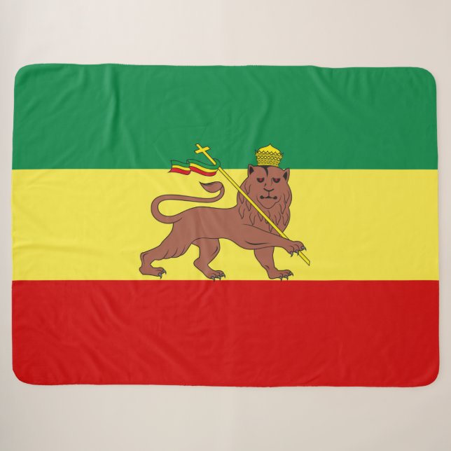 Rastafarian Flag (Rastafarianism) (Rasta) Sherpa Blanket (Front (Horizontal))