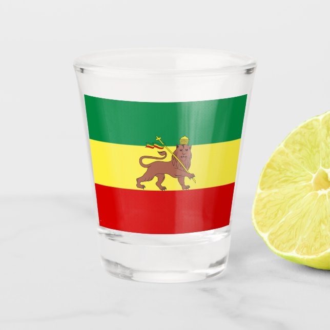 Rastafarian Flag (Rastafarianism) (Rasta) Shot Glass (Front)