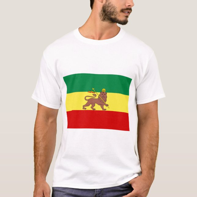 Rastafarian Flag (Rastafarianism) (Rasta) T-Shirt (Front)