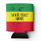 Rastafarian flag reggae music personalized can coo