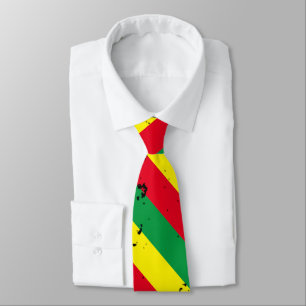 Rastafarian flag reggae striped neck tie