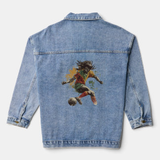 Rastafarian football player denim jacket
