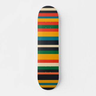 Rastafarian Multi Colour Modern Stripes Pattern Skateboard
