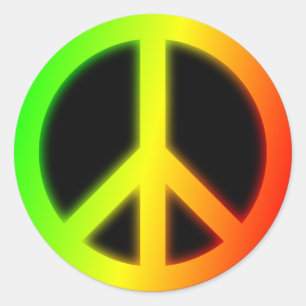 Rastafarian Peace Sign Classic Round Sticker