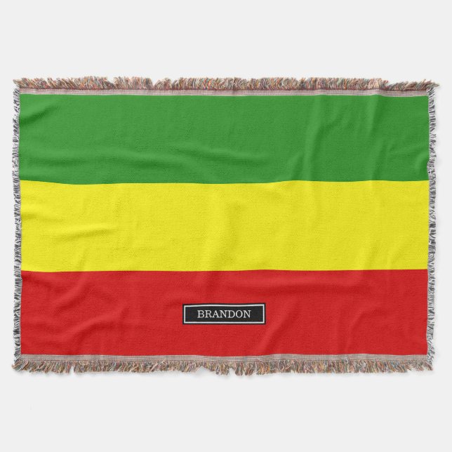 Rastafarian Pride Flag Throw Blanket (Front)