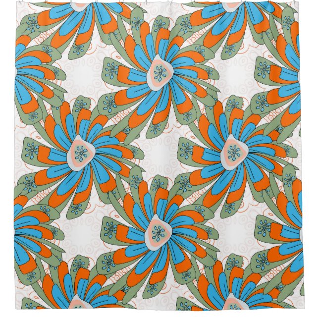 Raster Floral Abstract Textile Print (Front)