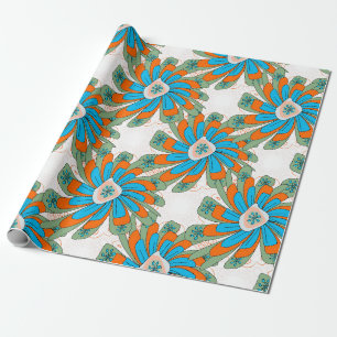 Raster floral pattern with abstract flowers. Abstr Wrapping Paper