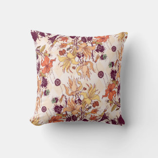 Raster illustration. Light flower pattern on colou Throw Pillow