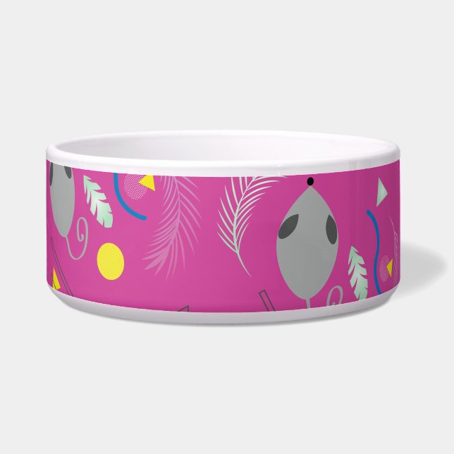 Rat and Cheese Tropical Pink Shapes  Cat (Left)