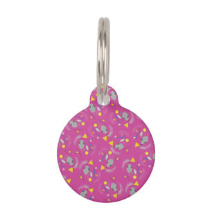 Rat and Cheese Tropical Pink Shapes   Pet Tag