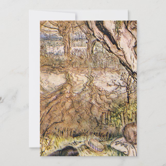 Rat And Mole Have A Picnic - Arthur Rackham Invitation (Front)