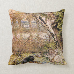 Rat And Mole Have A Picnic - Arthur Rackham Throw Pillow