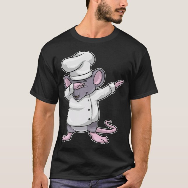 Rat as Chef with Chefs hat at Hip Hop Dance cooks  T-Shirt (Front)