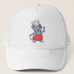 Rat as Chef with Cooking apron & Spoon Trucker Hat
