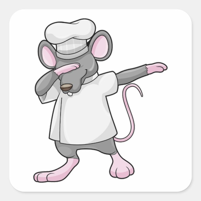 Rat as Cook at Hip Hop Dance Dab Square Sticker (Front)