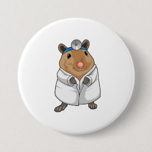 Rat as Doctor with Doctor's coat 3 Inch Round Button