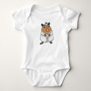 Rat as Doctor with Doctor's coat Baby Bodysuit