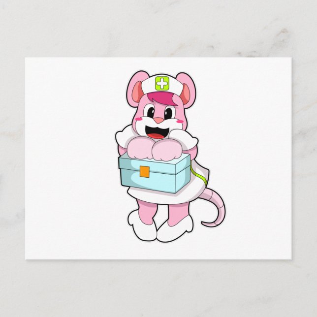 Rat as Nurse with Box Postcard (Front)