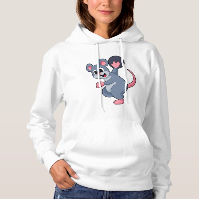 Rat at Bowling with Bowling ball Hoodie (Front)