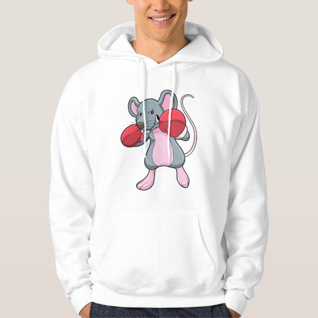 Rat at Boxing with Boxing gloves Hoodie (Front)