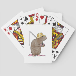 Rat at Fishing with Fishing rod Playing Cards