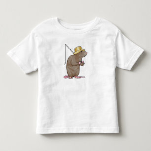 Rat at Fishing with Fishing rod Toddler T-shirt