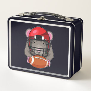 Rat at Football Sports Metal Lunch Box