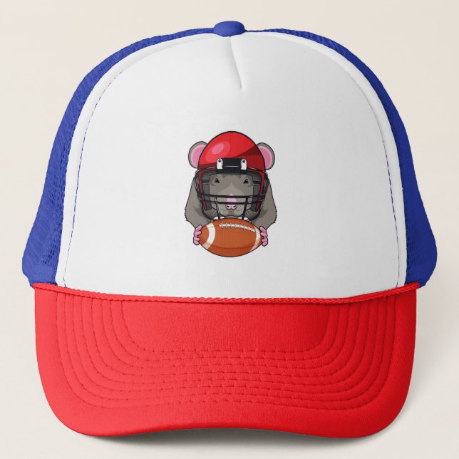 Rat at Football Sports Trucker Hat (Front)