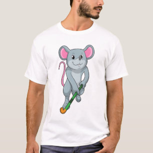 Rat at Hockey with Hockey bat T-Shirt
