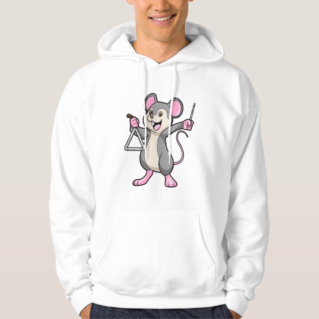 Rat at Music with Triangel Hoodie (Front)