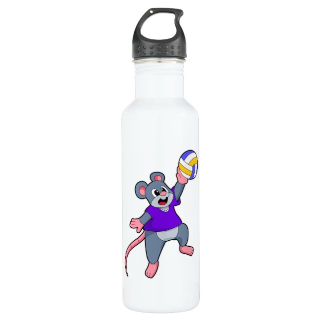 Rat at Volleyball Sports 710 Ml Water Bottle (Front)
