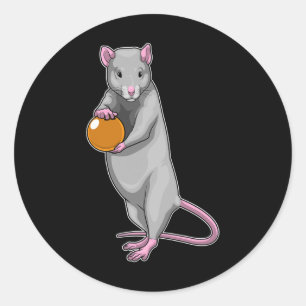 Rat Bowling Bowling Ball Sports Classic Round Sticker