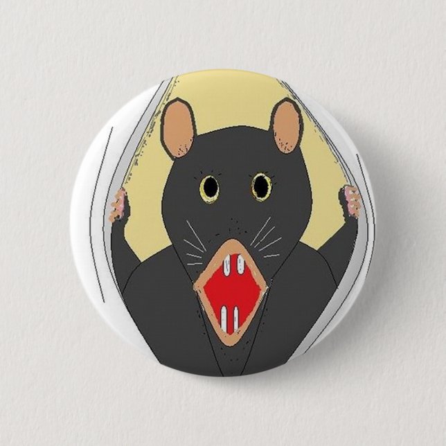 Rat Breaking Out 2 Inch Round Button (Front)