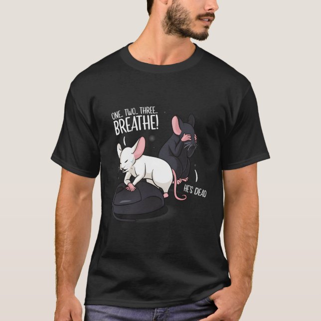 Rat Computer Mouse Pun T-Shirt (Front)